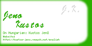 jeno kustos business card